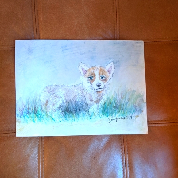 *SOLD*Corgi Dog watercolor ❤️Original Handpainted signed art🎁 - Picture 2 of 5